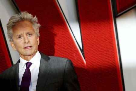 Actor Michael Douglas arrives for the European premiere of "Ant-Man" at Leicester Square in London, Britain July 8, 2015. REUTERS/Luke MacGregor