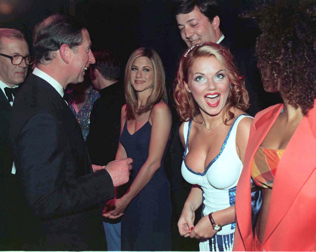 Geri Halliwell chose a very different outfit to meet Prince Charles 22  years after famous flirty moment