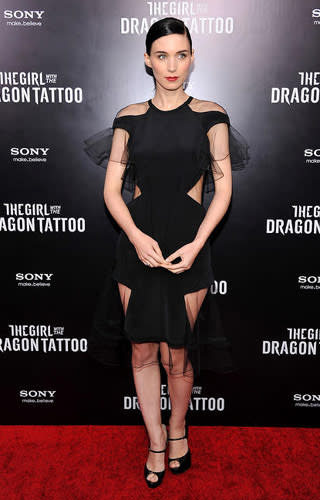 Rooney Mara at the New York premiere of The Girl With the Dragon Tattoo on December 14, 2011. Photo by Theo Wargo, WireImage