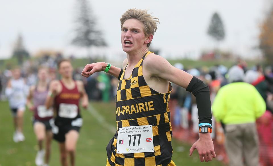 Mid-Prairie's Emmett Swartzetruber earned a state title in 2023.