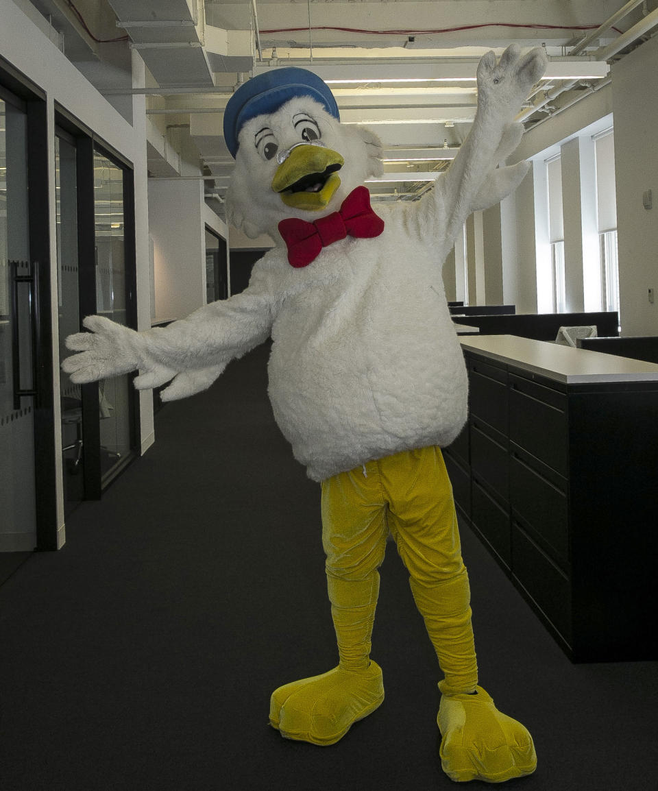 Mascots take over Yahoo Finance offices