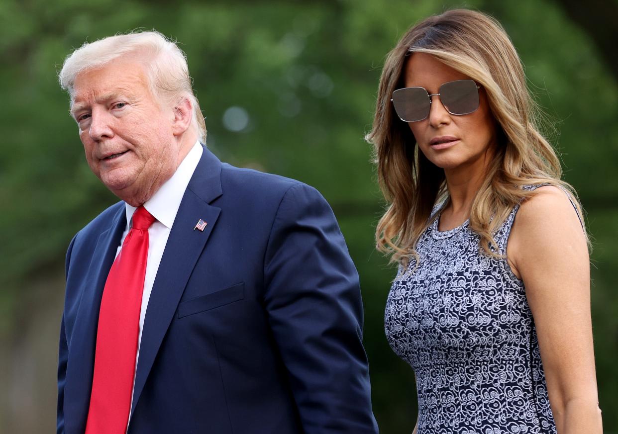 <p>Donald and Melania Trump got Covid shot before leaving White House</p> (Photo by Win McNamee/Getty Images)