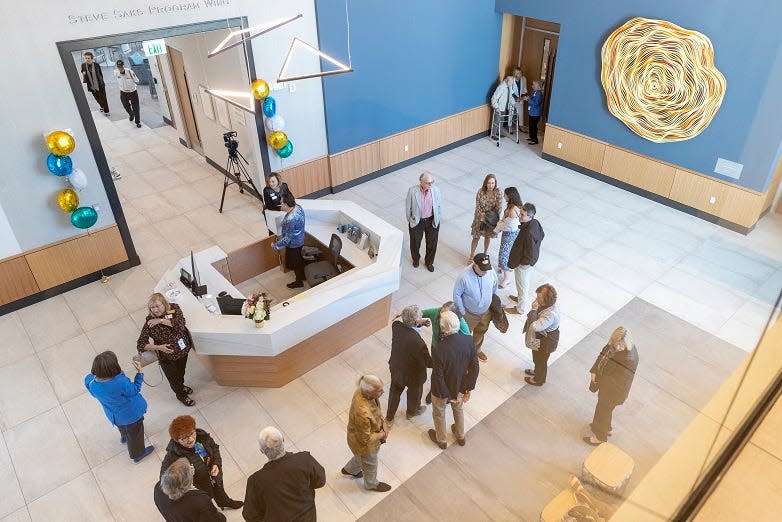 The lobby of the Nina Iser Jewish Cultural Center in Naples, which opened Jan. 15, 2023.