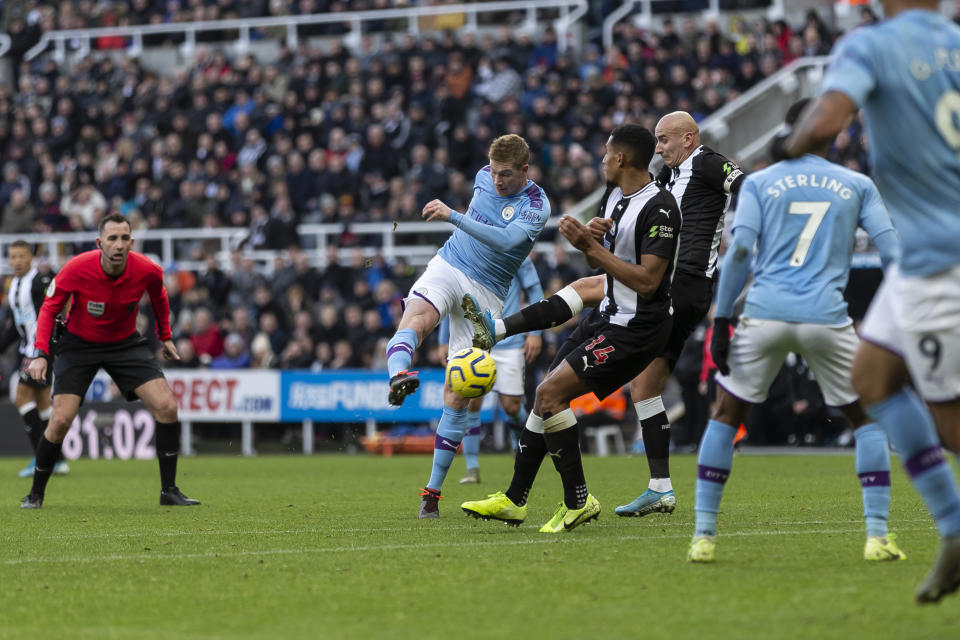 Kevin De Bruyne thought he'd secured the points with his brilliant strike. (Photo by Daniel Chesterton/Offside/Offside via Getty Images)