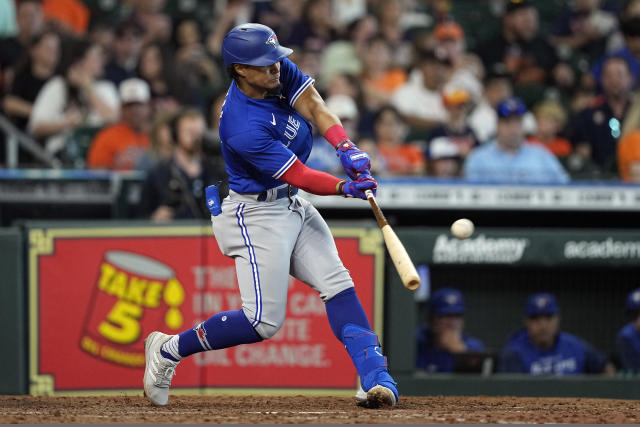 Blue Jays' George Springer rips leadoff homer in first at-bat against  Astros in Houston