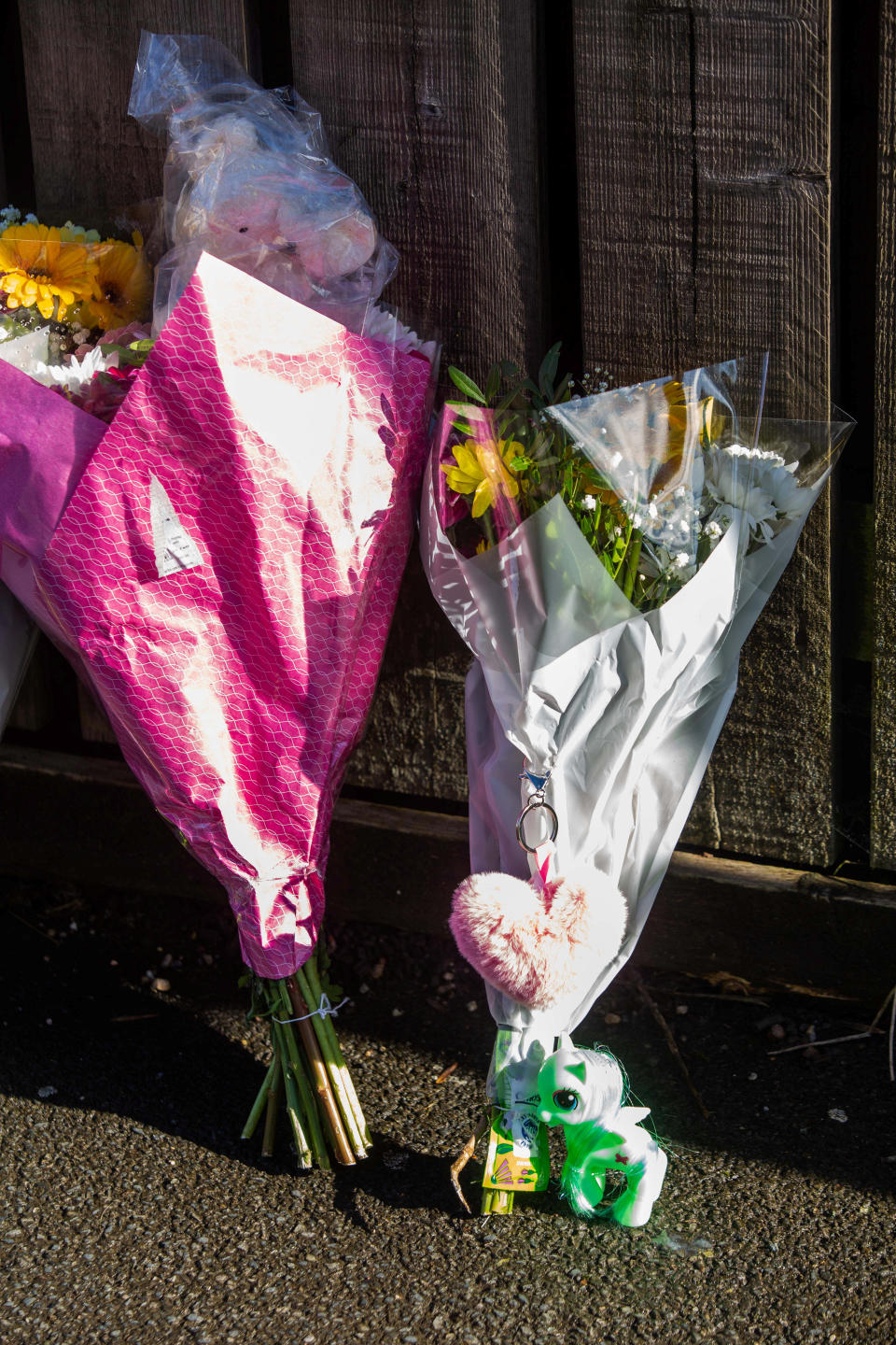 Floral tributes have been left by Clayton Road. (SWNS)