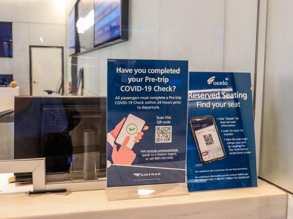 Inside the Amtrak ticket office at Moynihan Train Hall at New York's Pennsylvania Station - Amtrak Northeast Regional New York to Boston