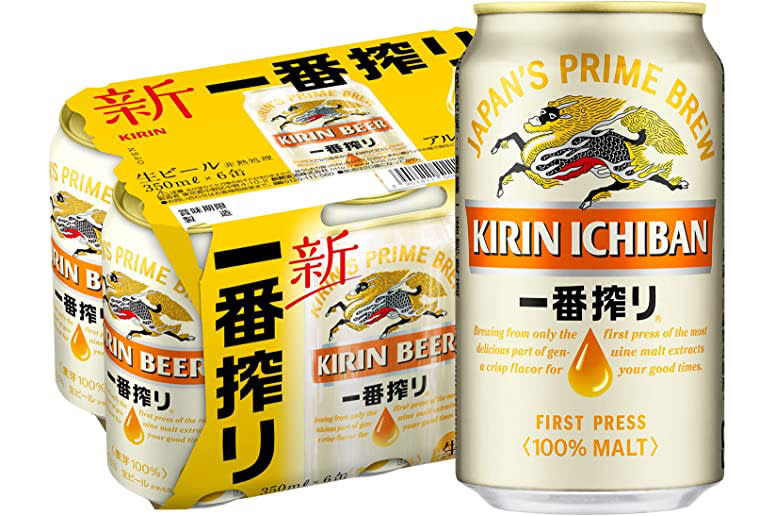 Kirin Ichiban Lager Beer Can, 6 x 350ml. (Photo: Amazon SG)