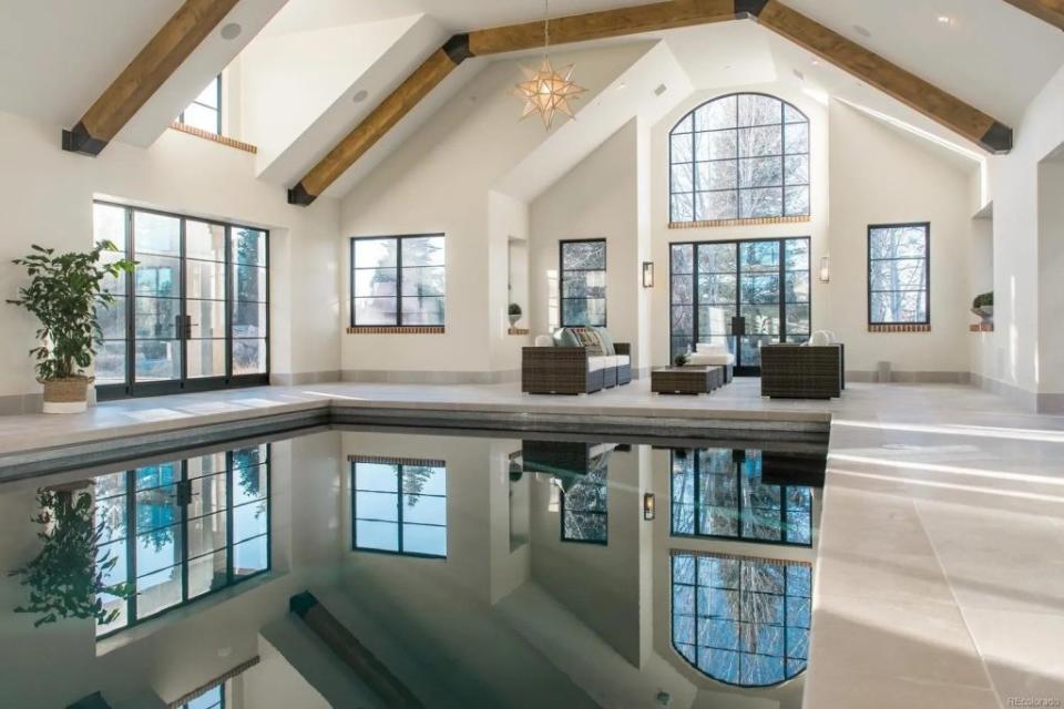 Russell Wilson and Ciara’s Denver-area mansion indoor pool. Realtor.com