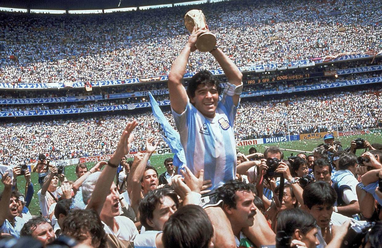 Diego Maradona led Argentina to World Cup glory in 1986 (AP)