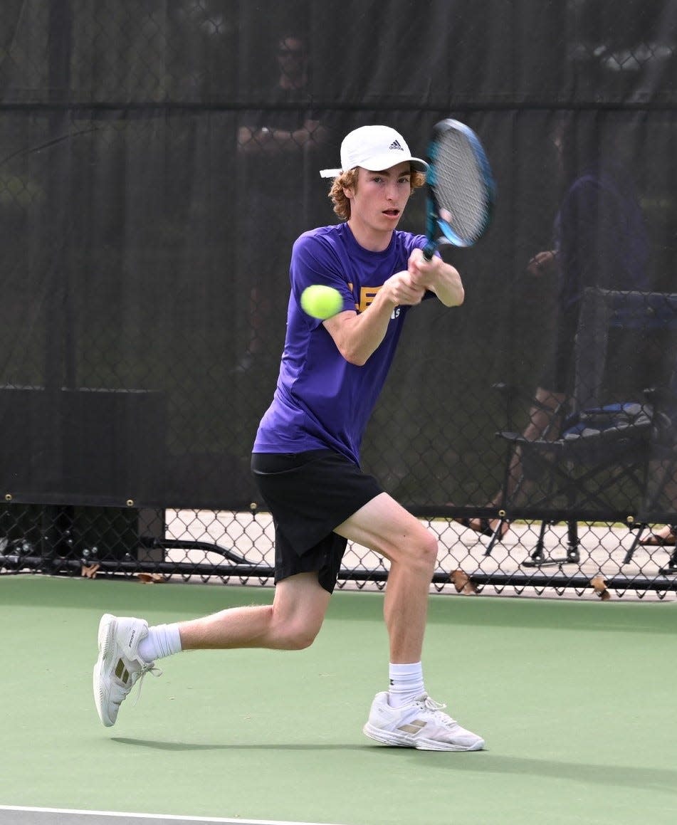 Lexington's Owan Gongwer repeated as No. 3 singles champ in the OCC tournament.