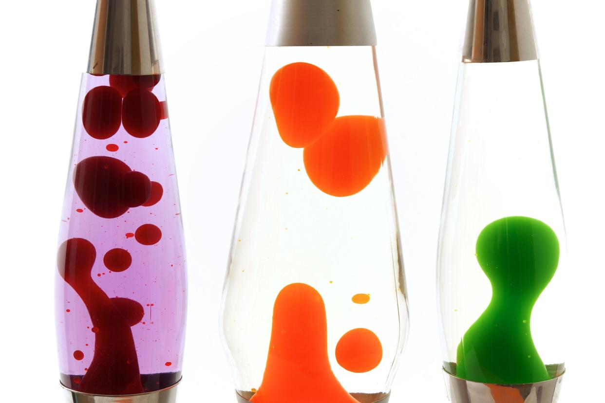 Three lava lamps