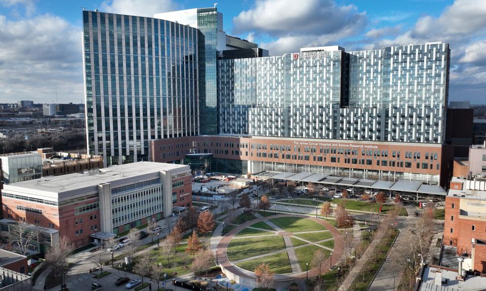 The Wexner Medical Center's James Cancer Hospital and Solove Research Institute will soon have a new neighbor: a new inpatient hospital tower. The 1.9 million-square-foot, 26-story inpatient tower is the single-largest construction project in Ohio State's history. The bed tower is slated to open in early 2026.