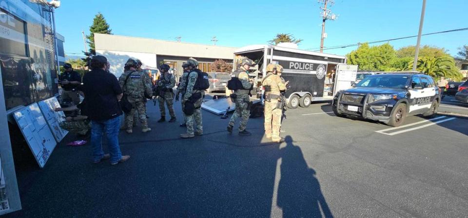 Heavy police activity in the 1500 block of Madonna Road in San Luis Obispo prompted a shelter in place order for residents on July 1, 2024.