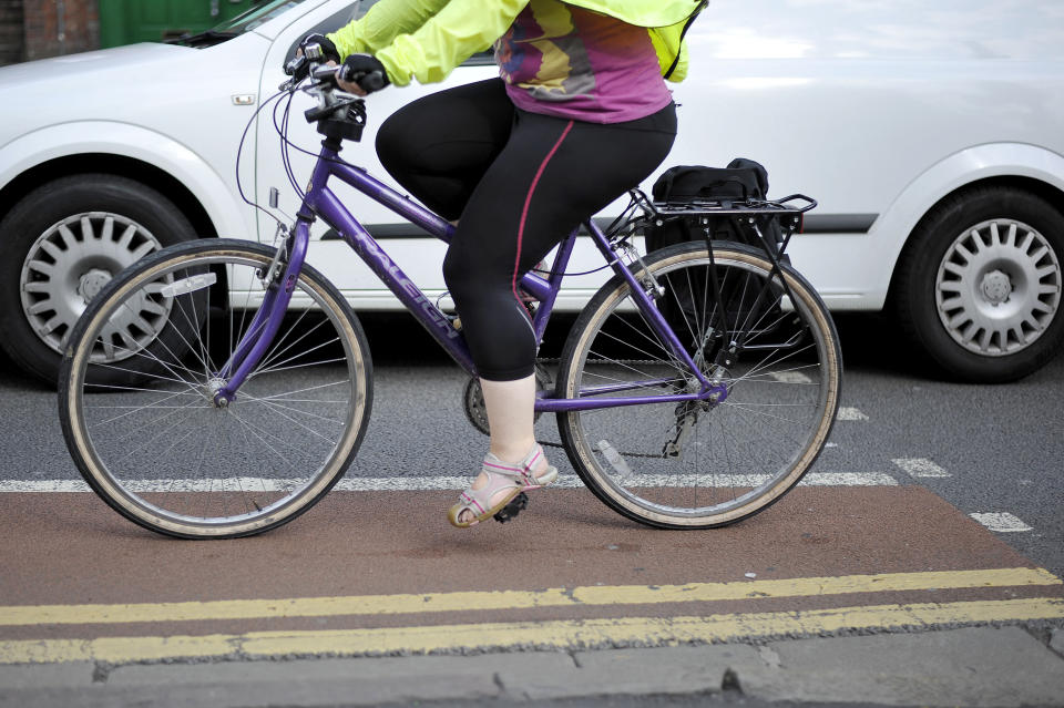 In most cases the law states that a driver must leave a gap of at least one metre when passing a person or bicycle on the road. Source: FileGetty