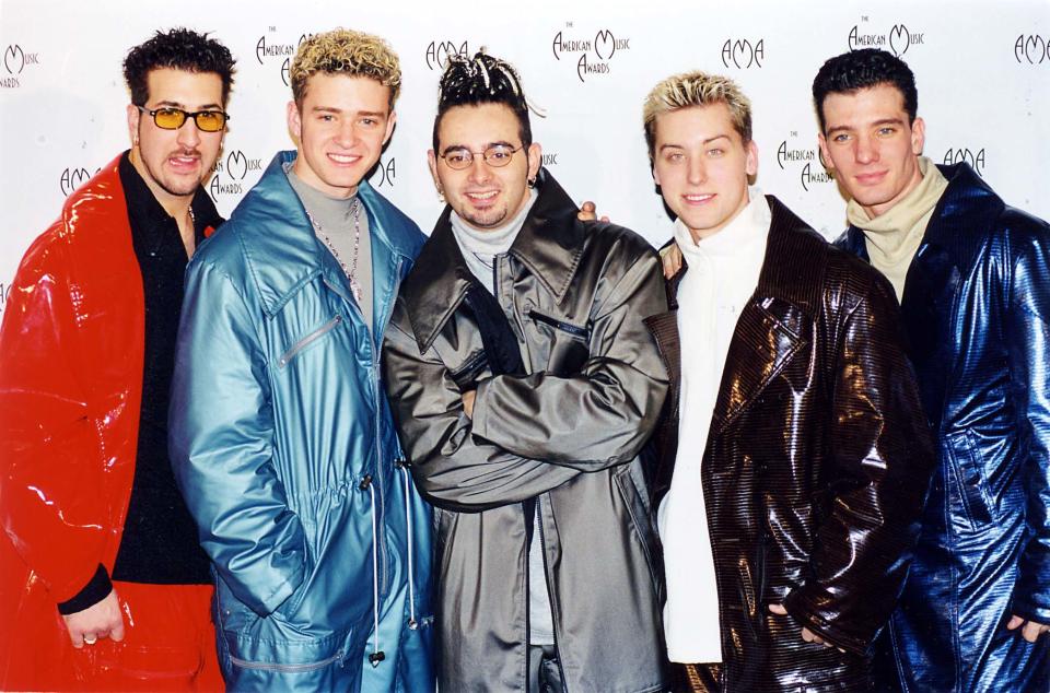 Joey Fatone, Justin Timberlake, Chris Kirkpatrick, Lance Bass and JC Chasez of n' Sync   (Photo by Jeff Kravitz/FilmMagic)