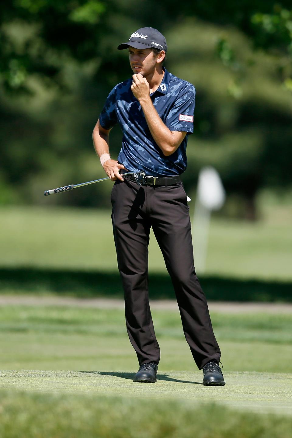 Daniel Wetterich looks down the fairway during a US Open qualifying golf tournament at Maketewah Country Club in the Bond Hill neighborhood of Cincinnati on Monday, May 16, 2022. 