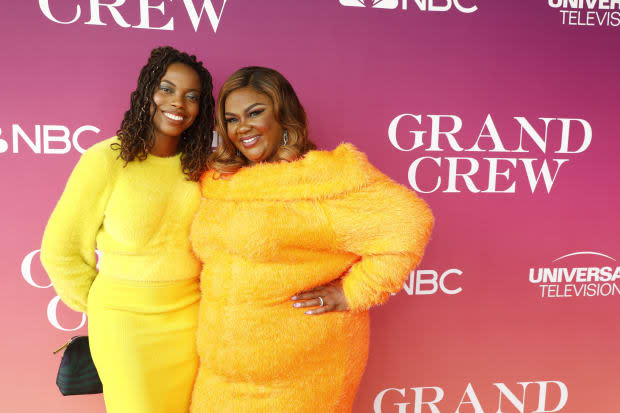 Best friends! Zamata and Nicole Byer accidentally matching at the premiere of 'Grand Crew.' <p>Photo: Trae Patton/Courtesy of NBC</p>