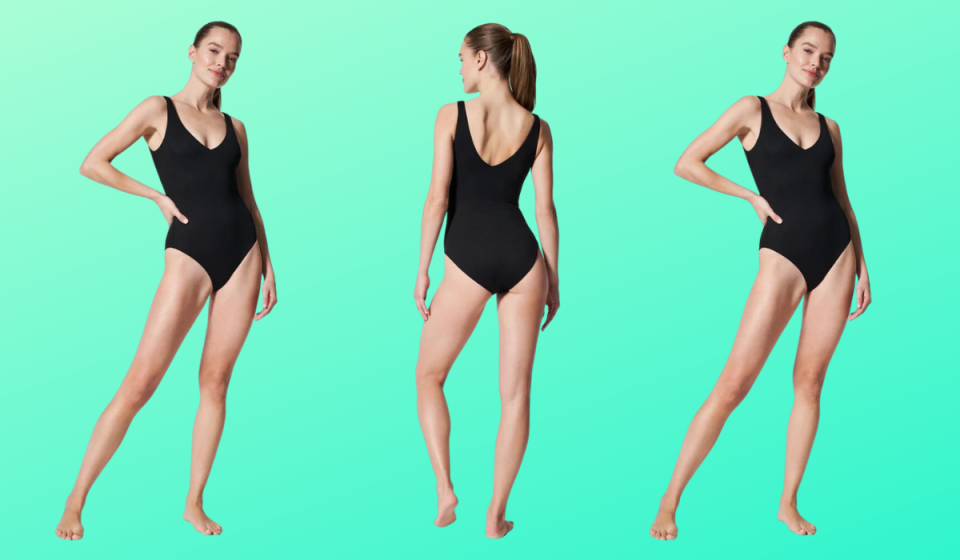 three black swimsuit