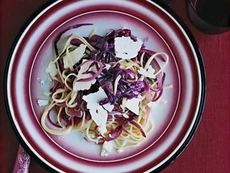 <strong>Get the <a href="http://www.huffingtonpost.com/2011/10/27/linguine-with-red-cabbage_n_1058528.html">Linguine with Red Cabbage</a> recipe</strong>