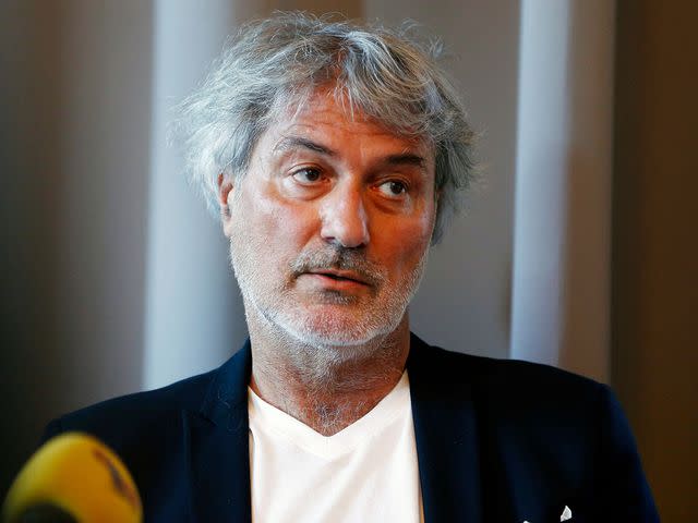 <p>MAGNUS ANDERSSON/TT NEWS AGENCY/AFP/Getty</p> Dr. Paolo Macchiarini speaks during a press conference with his defense attorneys in Stockholm, Sweden on June 21, 2023.