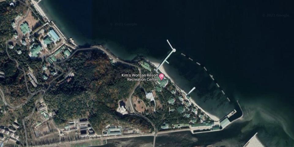 Satellite image of Kim Jong-Un's luxury compound in Wonsan, North Korea, as of 2021