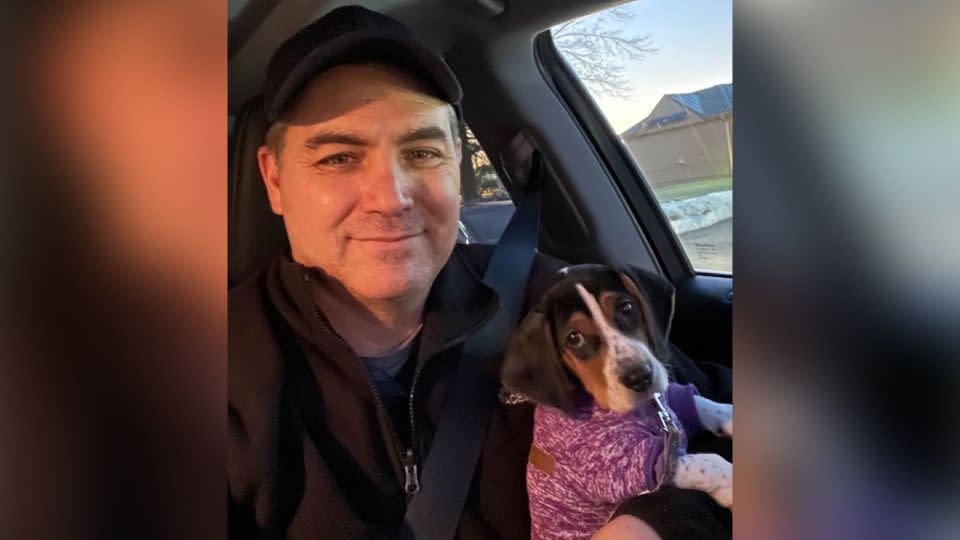 Jim Acosta with his dog, Duke. - Jim Acosta/CNN