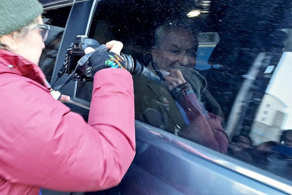 Attorney Robert Costello leaves in a car after testifying at the Manhattan district attorney Alvin L. Bragg's office in New York City on March 20, 2023.