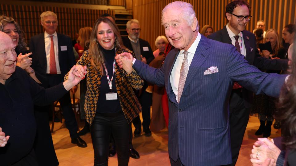 King Charles III dances at the JW3 Community Centre