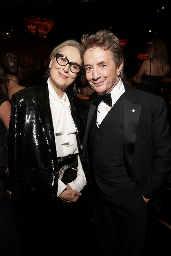 Meryl Streep y Martin Short en los Globos de Oro