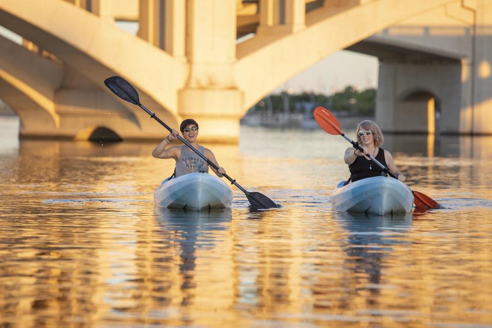 Town Lake serves as an oasis for visitors to Tempe, Ariz.