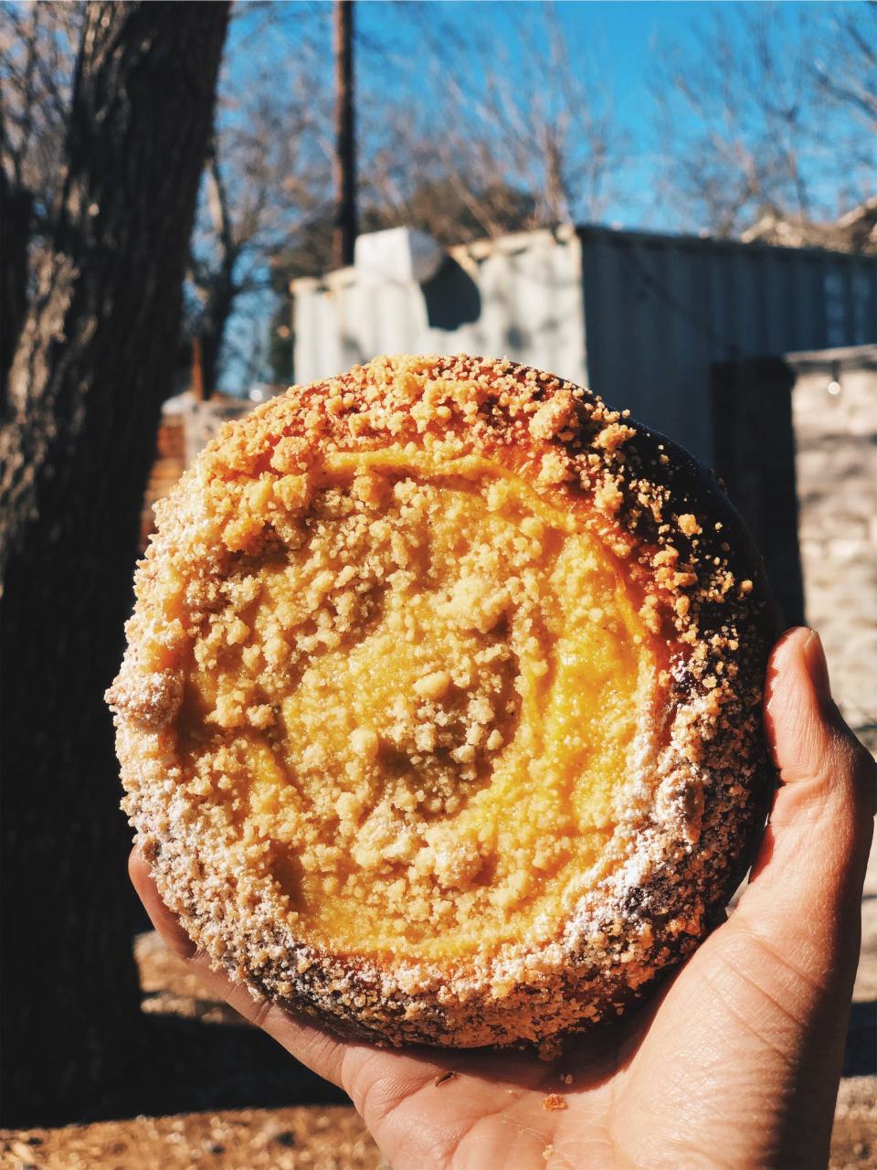 The almond strawberry kolache at Austin’s Sour Duck Market.