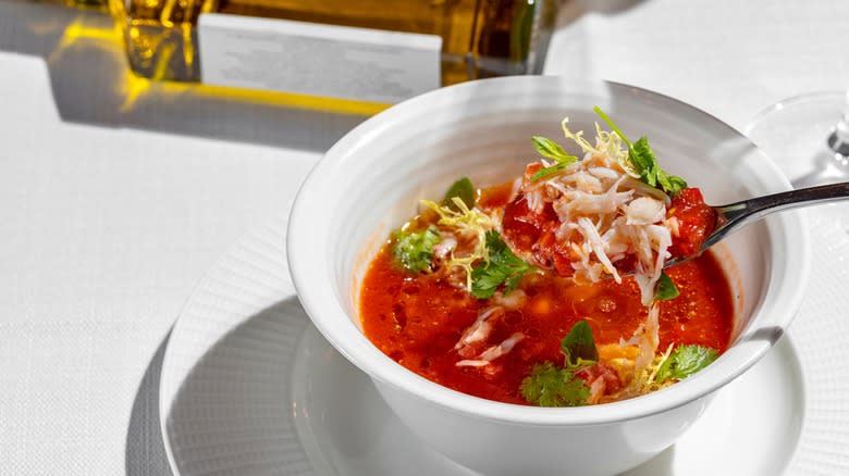 Gazpacho with crab meat