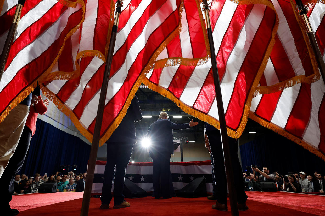 Donald Trump; American Flags Chip Somodevilla/Getty Images