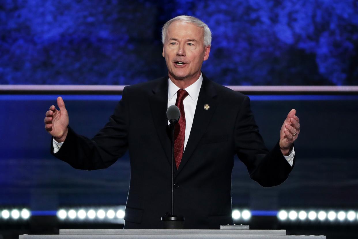 <p>Arkansas Governor Asa Hutchinson signs bill that bans nearly all abortion services in his state</p> (Getty Images)