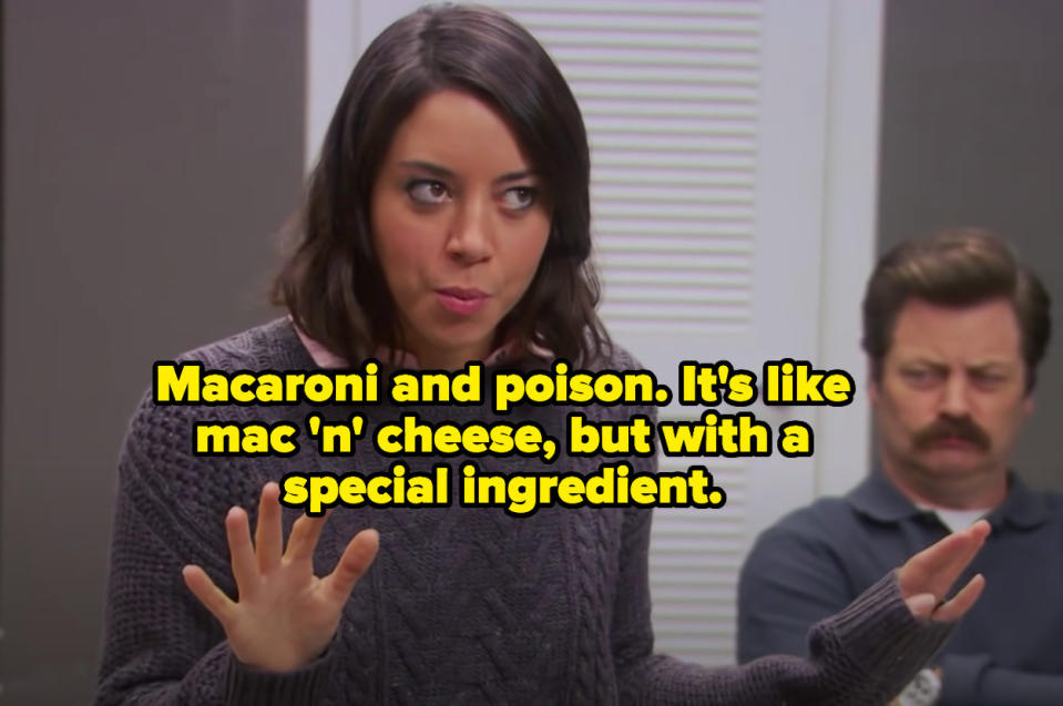 april describing macaroni and poison