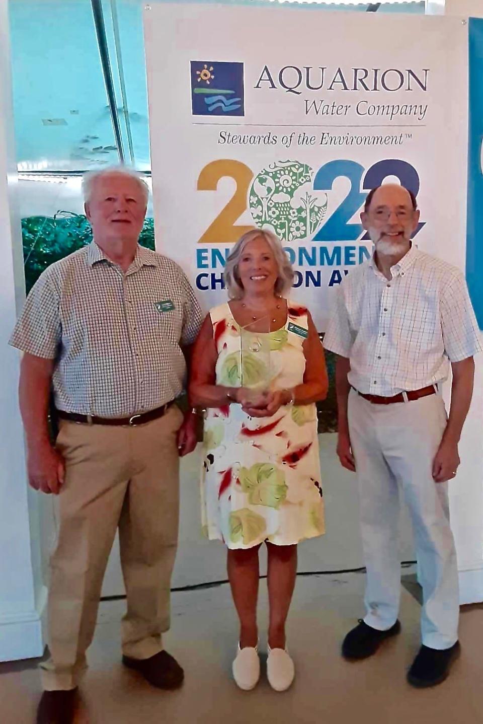 Deborah Alberts receives Aquarion Water Company Environmental Champion award in the adult category