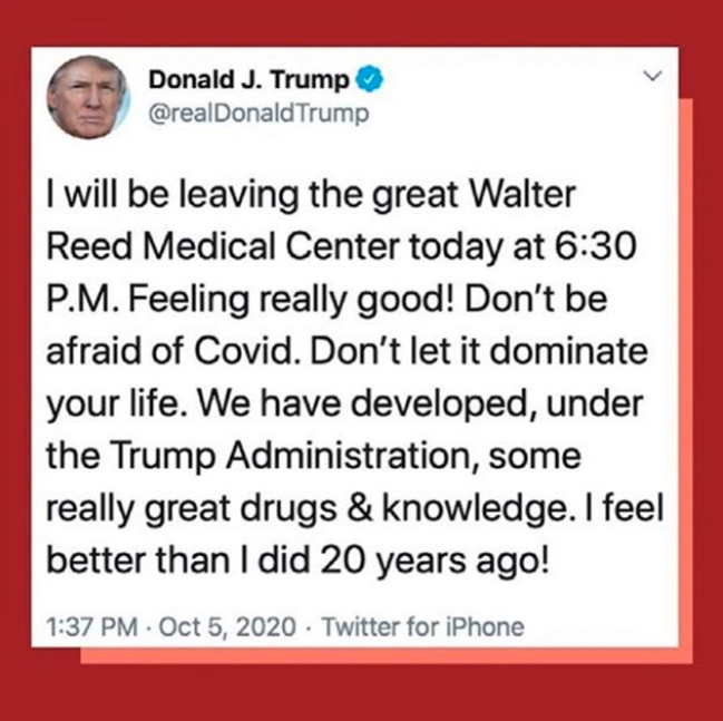 Donald Trump tweet about coronavirus