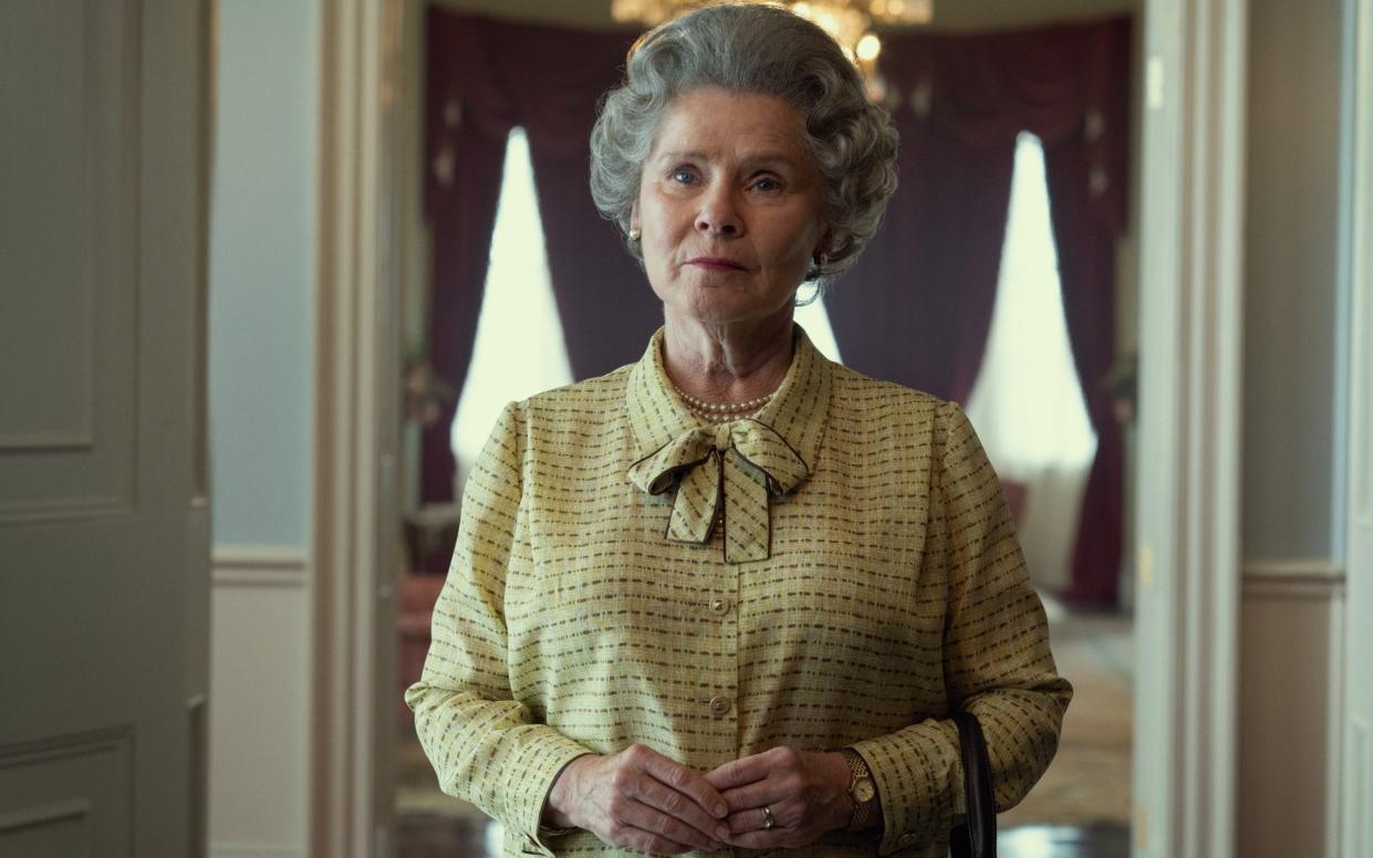 Netflix said in a statement: 'An early glimpse of our new Queen Elizabeth II, Imelda Staunton' - Netflix/The Crown