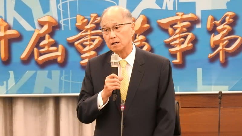 20200605-李大維5日就任海基會董事長後，到記者室與記者會面。（潘維庭攝）