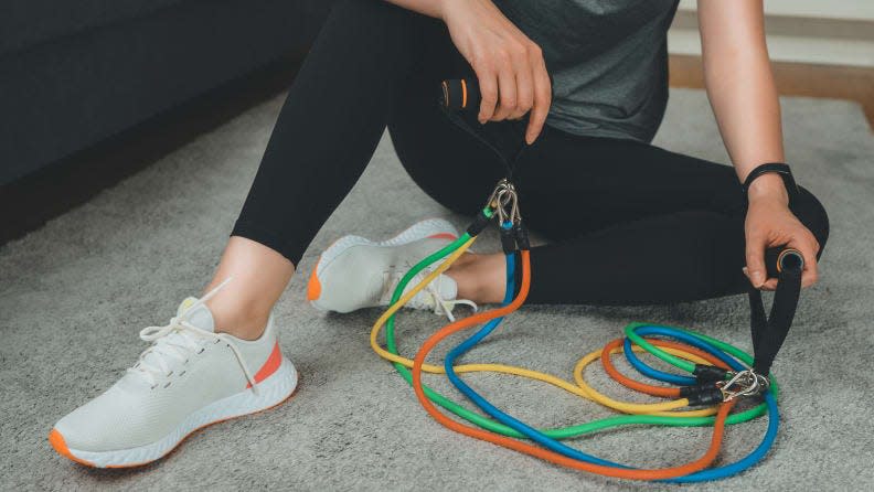 The way you work out with resistance bands depends on your fitness level.