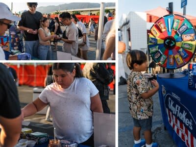 Attendees enjoying samples of SkyFlakes Crackers at the 626 Night Market held at the Santa Anita Race Track (CNW Group/Monde Nissin)