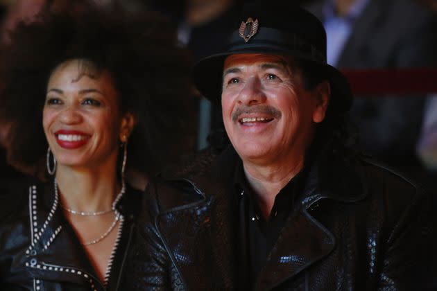 Cindy Blackman Santana and Carlos Santana are pictured in 2014 in New York City.