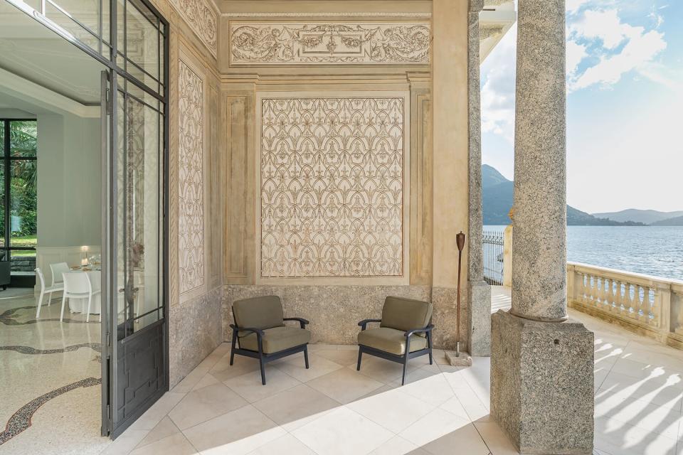 The lounge and terrace at Villa Lario on Lake Como