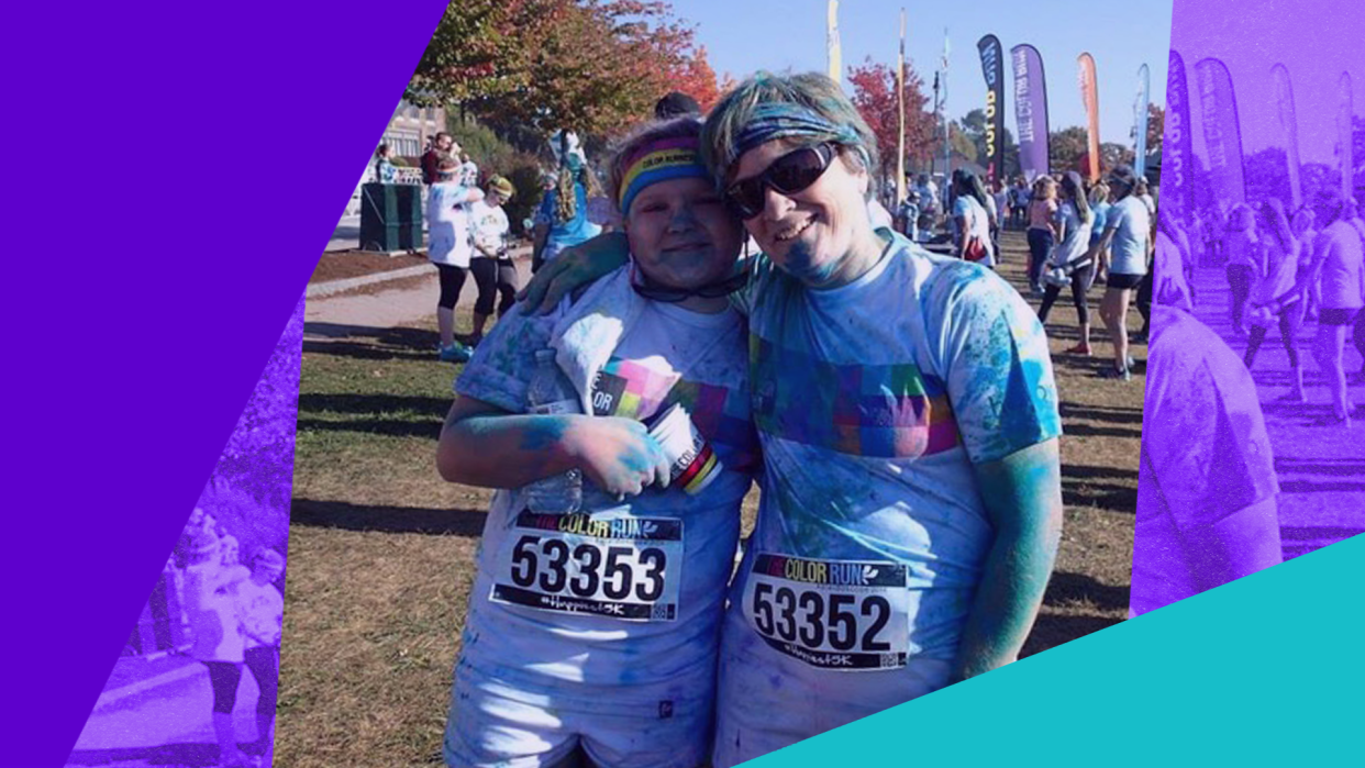 Corinne Pert and her granddaughter after a color run. (Photo: Corinne Pert)