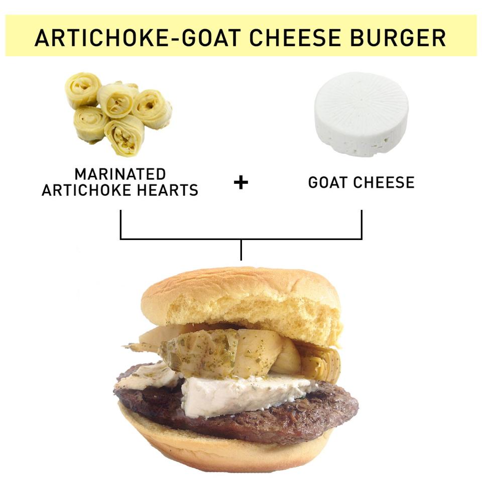 15. Artichoke-Goat Cheese Burger