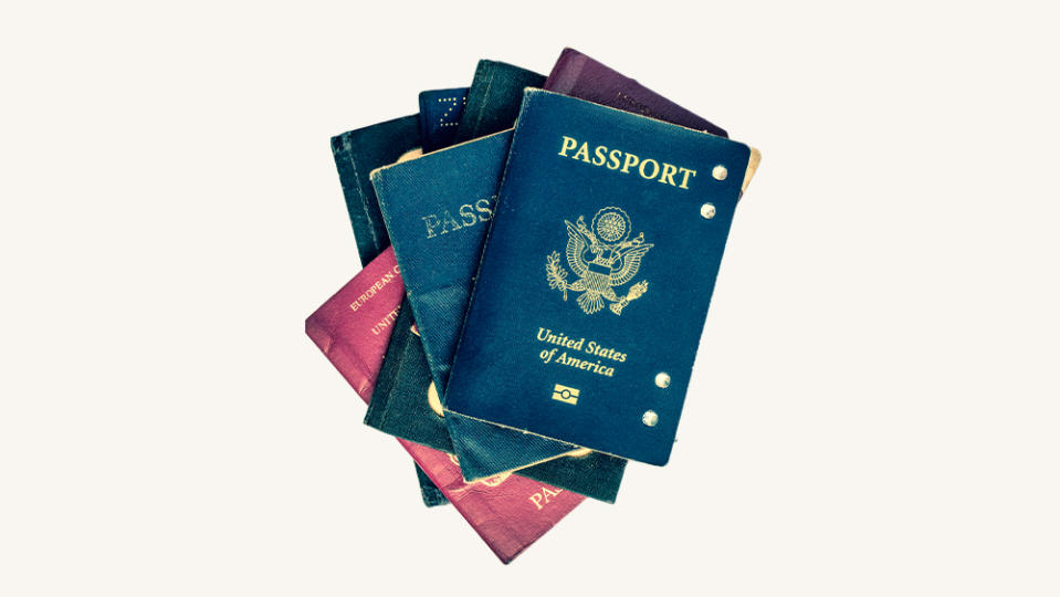 A stack of passports