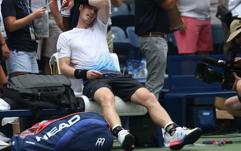 Murray is ensuring he replaces all the fluids lost on court in the sweltering heat - Credit: ANADOLU