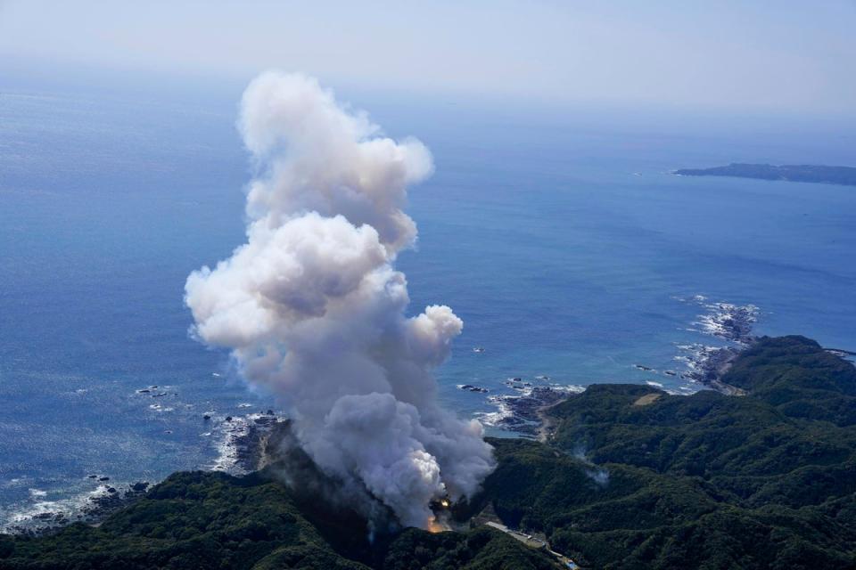 pace One's Kairos rocket explodes after liftoff from a launch pad in Kushimoto, Wakayama prefecture, western Japan, Wednesday, March 13, 2024 (Kyodo News via AP)