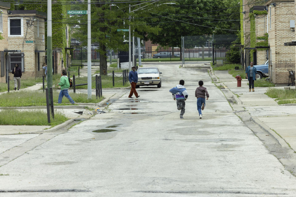 This image released by Participant/Sony Pictures Classics shows Blake Cameron James and Gian Knight Ramirez in a scene from the film "We Grown Now." (Danielle Scruggs/Participant/Sony Pictures Classics via AP)